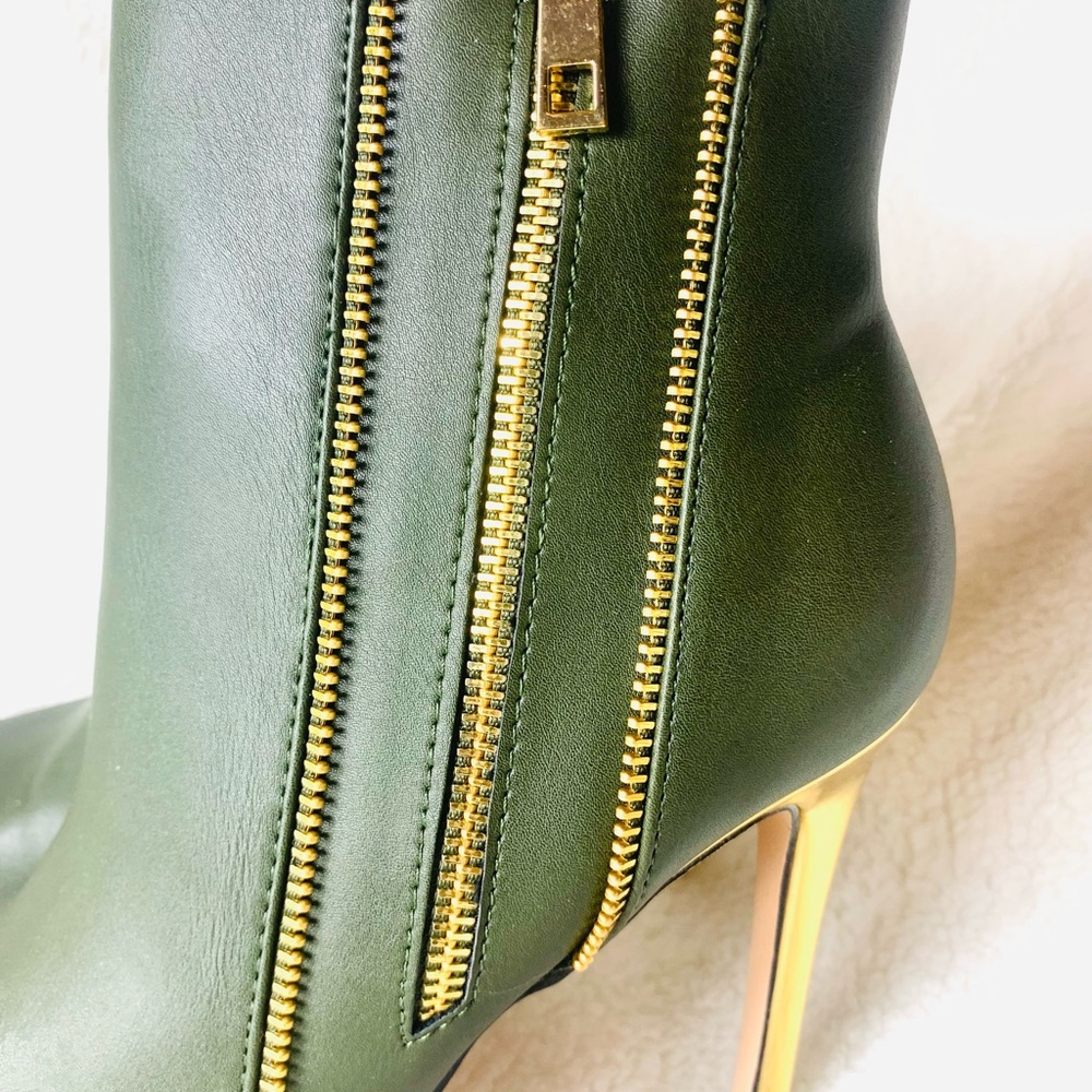 CATHERINE MALANDRINO Zippo Side Zip Heeled Booties - Picture 6 of 8
